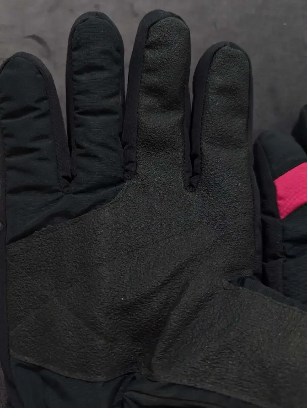 Vintage‎ Spalding Colorblock Winter Ski Gloves Black Pink Teal
